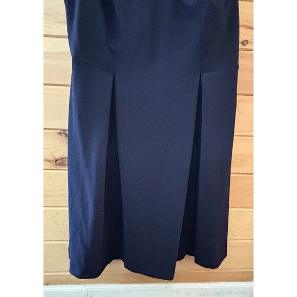 R&M Richard’s Formal Dress 18W Knee Length Beaded Top A Line Padded Bust Navy - Picture 4 of 7